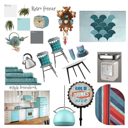 Retro Kitchen Interior Design Mood Board by may el sherif on Style Sourcebook