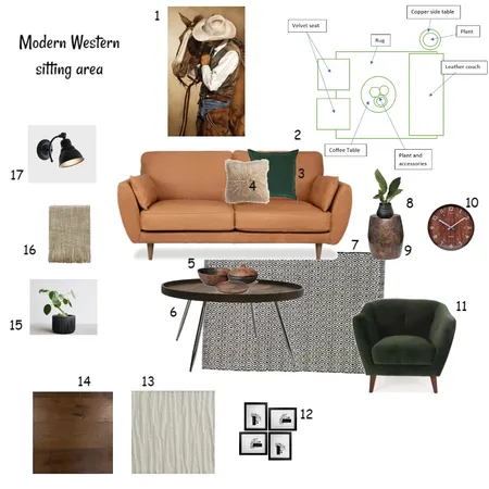Modern Western sitting room Interior Design Mood Board by Joybird on Style Sourcebook