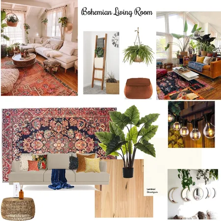 bohemian living room Interior Design Mood Board by adrienneceko on Style Sourcebook