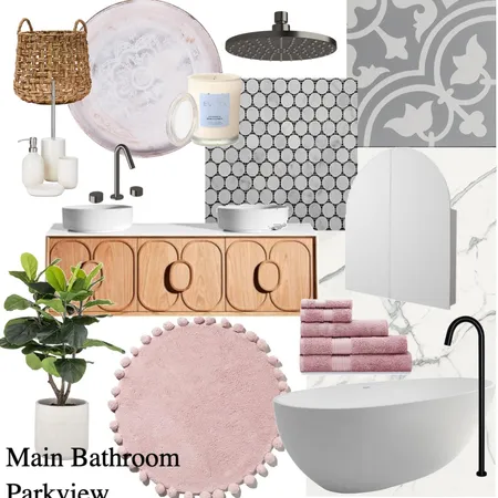 main Bathroom Interior Design Mood Board by Pink August Design Co on Style Sourcebook