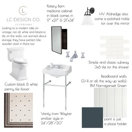 Hurley Bathroom Interior Design Mood Board by LC Design Co. on Style Sourcebook