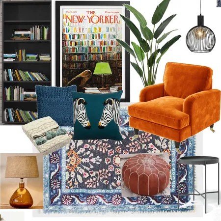 Reading Corner Orange Payton Interior Design Mood Board by emma_kate on Style Sourcebook