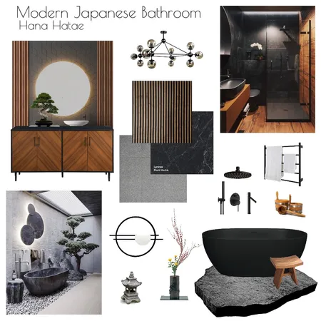 Modern Japanese Bathroom Interior Design Mood Board by HanaHatae on Style Sourcebook