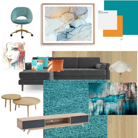 teal and orange living Interior Design Mood Board by Ruth Fisher on Style Sourcebook
