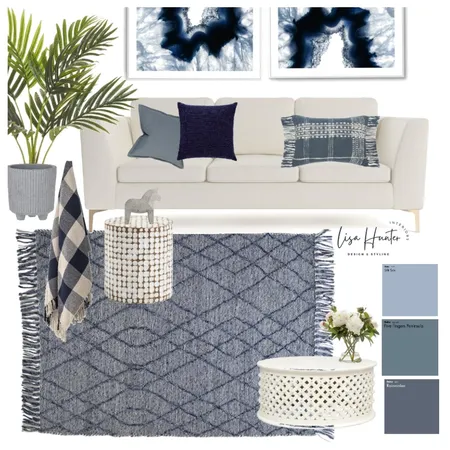 Modern Blue Coastal Living Room Interior Design Mood Board by Lisa Hunter Interiors on Style Sourcebook