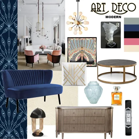 Art Deco Lounge Interior Design Mood Board by Stella on Style Sourcebook