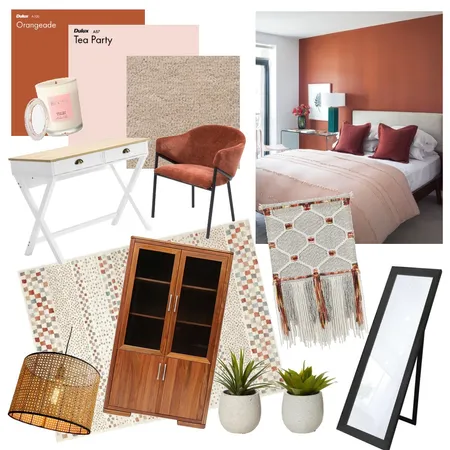 Burnt Red-orange bedroom Interior Design Mood Board by DoveGrace on Style Sourcebook