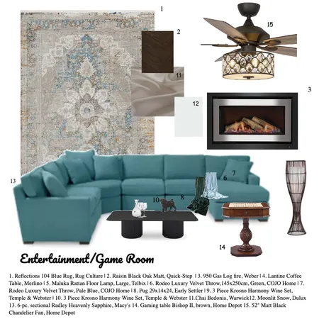 Entertainment/Game Room Interior Design Mood Board by Capozzi on Style Sourcebook