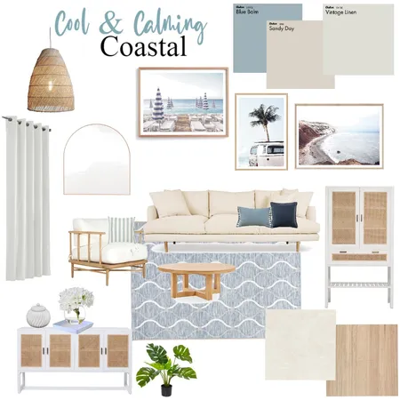 Cool & Calming Coastal Living Room Interior Design Mood Board by Morganizing Co. on Style Sourcebook