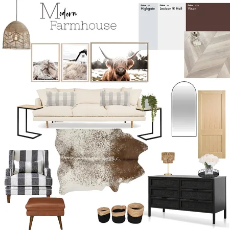 Modern Farmhouse Living Room Interior Design Mood Board by Morganizing Co. on Style Sourcebook