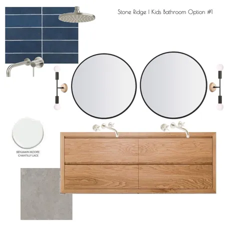Stone Ridge l Kids Bathroom Option#1 Interior Design Mood Board by hoogadesign@outlook.com on Style Sourcebook