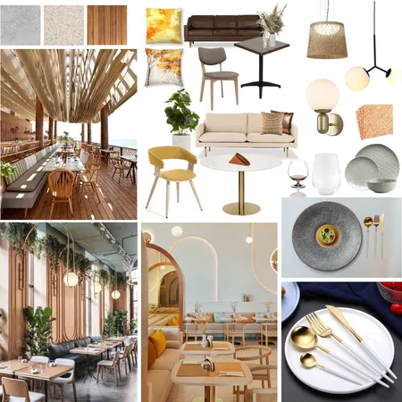 Restaurant theme E1 Interior Design Mood Board by I.Naguib on Style Sourcebook