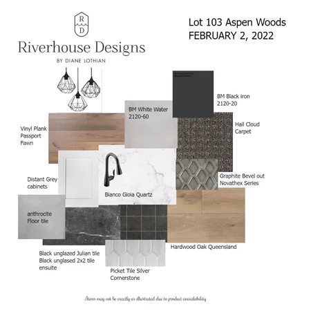 Lot 103 Aspen Woods Interior Design Mood Board by Riverhouse Designs on Style Sourcebook