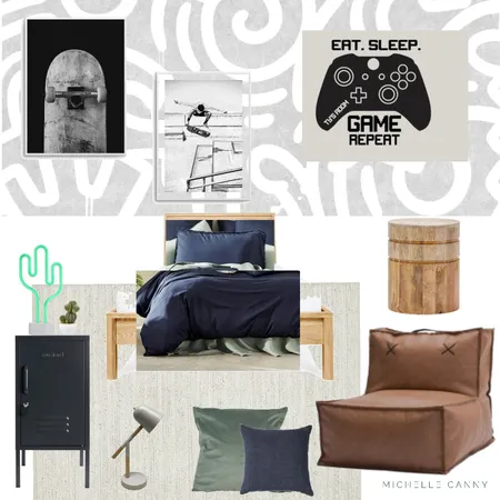 Teenage Boy Bedroom Interior Design Mood Board by Michelle Canny Interiors on Style Sourcebook