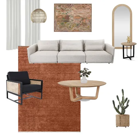 Warm living Room Interior Design Mood Board by Tallira | The Rug Collection on Style Sourcebook