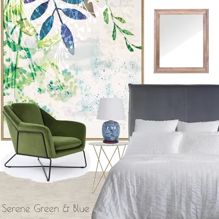 Serene Green and blue Interior Design Mood Board by Vettey Interior Design on Style Sourcebook
