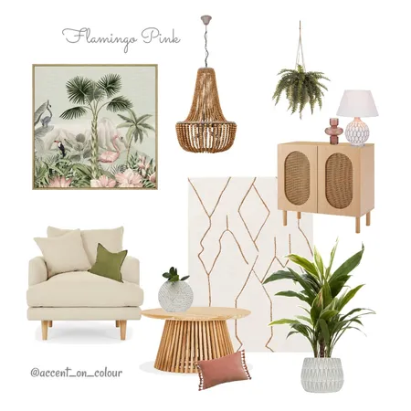 Flamingo Pink Living Interior Design Mood Board by Accent on Colour on Style Sourcebook