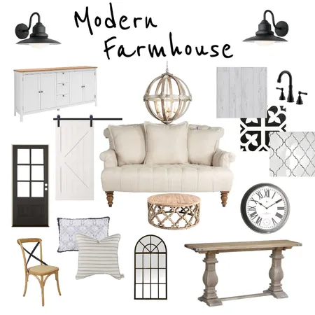 Modern Farmhouse Interior Design Mood Board by lorettac on Style Sourcebook