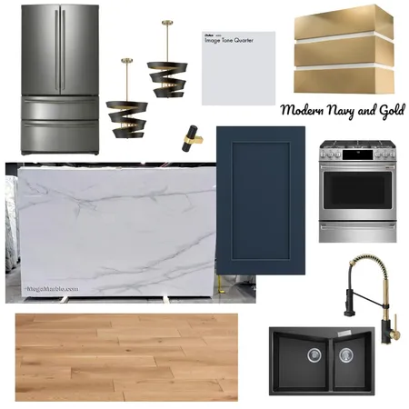 Modern Navy and Gold Interior Design Mood Board by Spaces ~ Designs by Kindra on Style Sourcebook