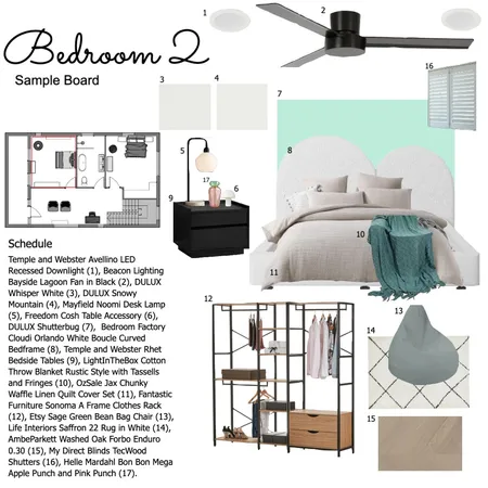 Bedroom 3 Sample Board Interior Design Mood Board by sgeneve on Style Sourcebook