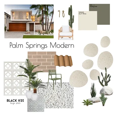 Palm Springs Modern X Brickworks Interior Design Mood Board by Black Koi Design Studio on Style Sourcebook