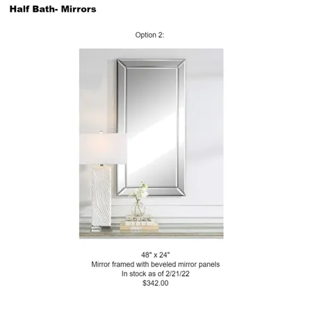 Wheeler half bath mirror 2 Interior Design Mood Board by Intelligent Designs on Style Sourcebook