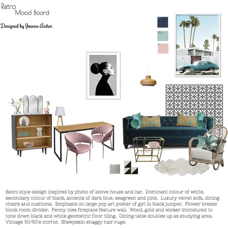 Retro Interior Design Mood Board by Joanne Archer on Style Sourcebook