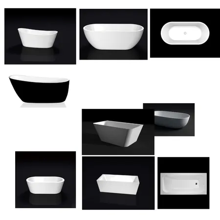 Bathroom - bath types black background Interior Design Mood Board by WILSON design studio on Style Sourcebook