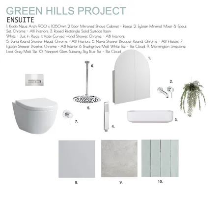 Green Hills Ensuite Interior Design Mood Board by SALT SOL DESIGNS on Style Sourcebook