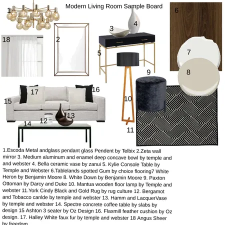 Portfolio Modern LR Sample Board Interior Design Mood Board by Jessica on Style Sourcebook