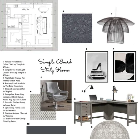 Study Room Sample Board Interior Design Mood Board by eleonorelo on Style Sourcebook