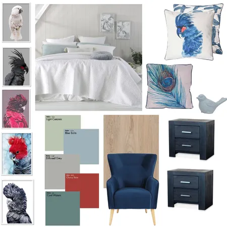 Bird theme Hotel Room Interior Design Mood Board by Elaina on Style Sourcebook