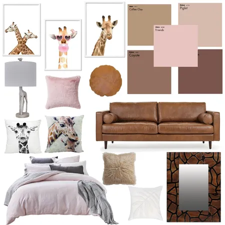 Giraffe Hotel Room Interior Design Mood Board by Elaina on Style Sourcebook