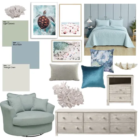 Ocean Bedroom Interior Design Mood Board by Elaina on Style Sourcebook