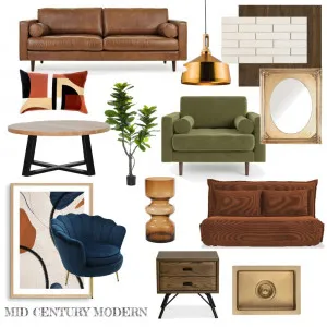 Mid Century Modern Interior Design Mood Board by danikarae on Style Sourcebook