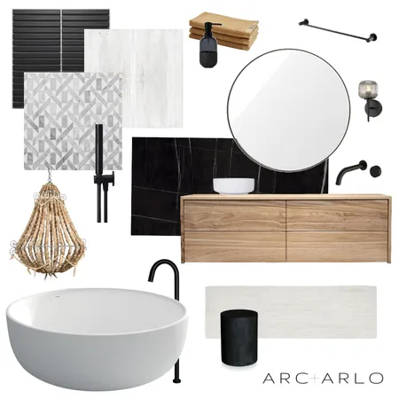 Dark&Stormy Bathroom Interior Design Mood Board by Arc and Arlo on Style Sourcebook