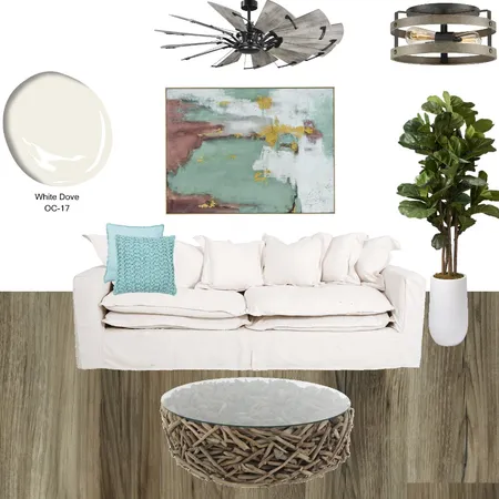 Lakehouse Living Room w/grey ceiling fan Interior Design Mood Board by memphisbelletn on Style Sourcebook
