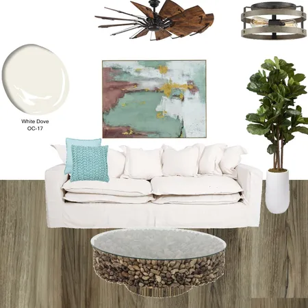 Lakehouse Living Room w/walnut ceiling fan and Alston table Interior Design Mood Board by memphisbelletn on Style Sourcebook