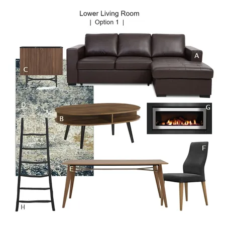 Lower Living Room Option 1 Interior Design Mood Board by J|A Designs on Style Sourcebook