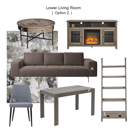 Lower Living Room Option 2 Interior Design Mood Board by J|A Designs on Style Sourcebook