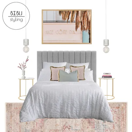 Cote d'azur pink and blue guest room Interior Design Mood Board by Sisu Styling on Style Sourcebook