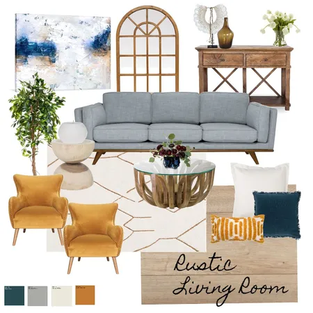 Rustic Style Living Room cc Interior Design Mood Board by Clara Cordero on Style Sourcebook