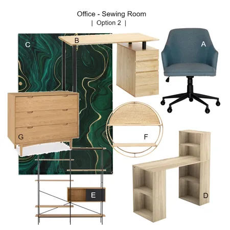 Office Sewing Room Option 2 Interior Design Mood Board by J|A Designs on Style Sourcebook
