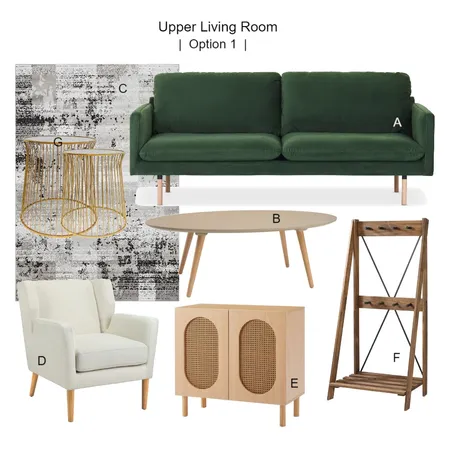 Upper Living Room Option 1 Interior Design Mood Board by J|A Designs on Style Sourcebook