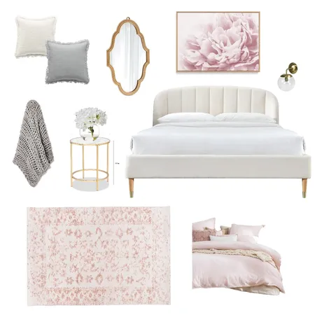 Blush & Grey Bedroom Interior Design Mood Board by Styled By Leigh on Style Sourcebook