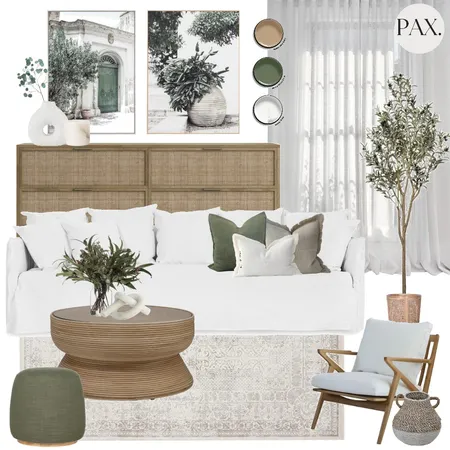 Green & Natural Living Room Interior Design Mood Board by PAX Interior Design on Style Sourcebook