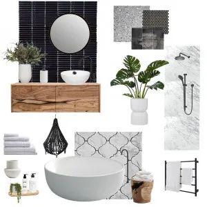 Black Bathroom Interior Design Mood Board by stylefusion on Style Sourcebook