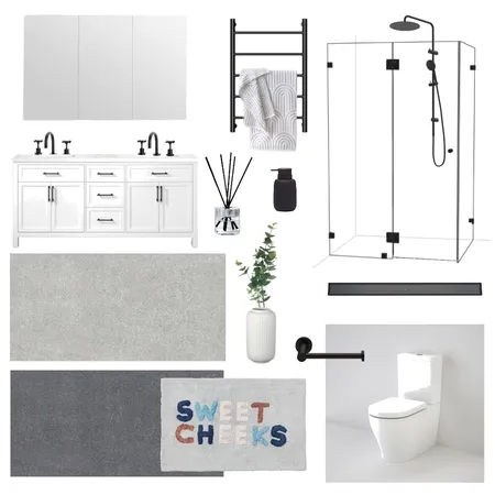 Monochrome Magic Bathroom Interior Design Mood Board by RelmResidential on Style Sourcebook