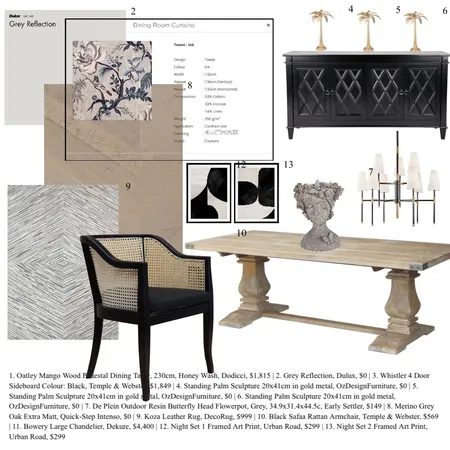 Mod 9 Dining Room Interior Design Mood Board by Danica Alexander on Style Sourcebook