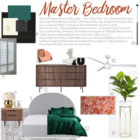 MasterBedroom Interior Design Mood Board by Joanna Redfearn on Style Sourcebook